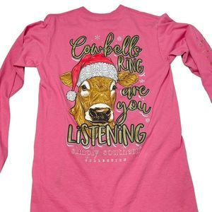 Simply Southern Christmas Cowbells Ring Top S